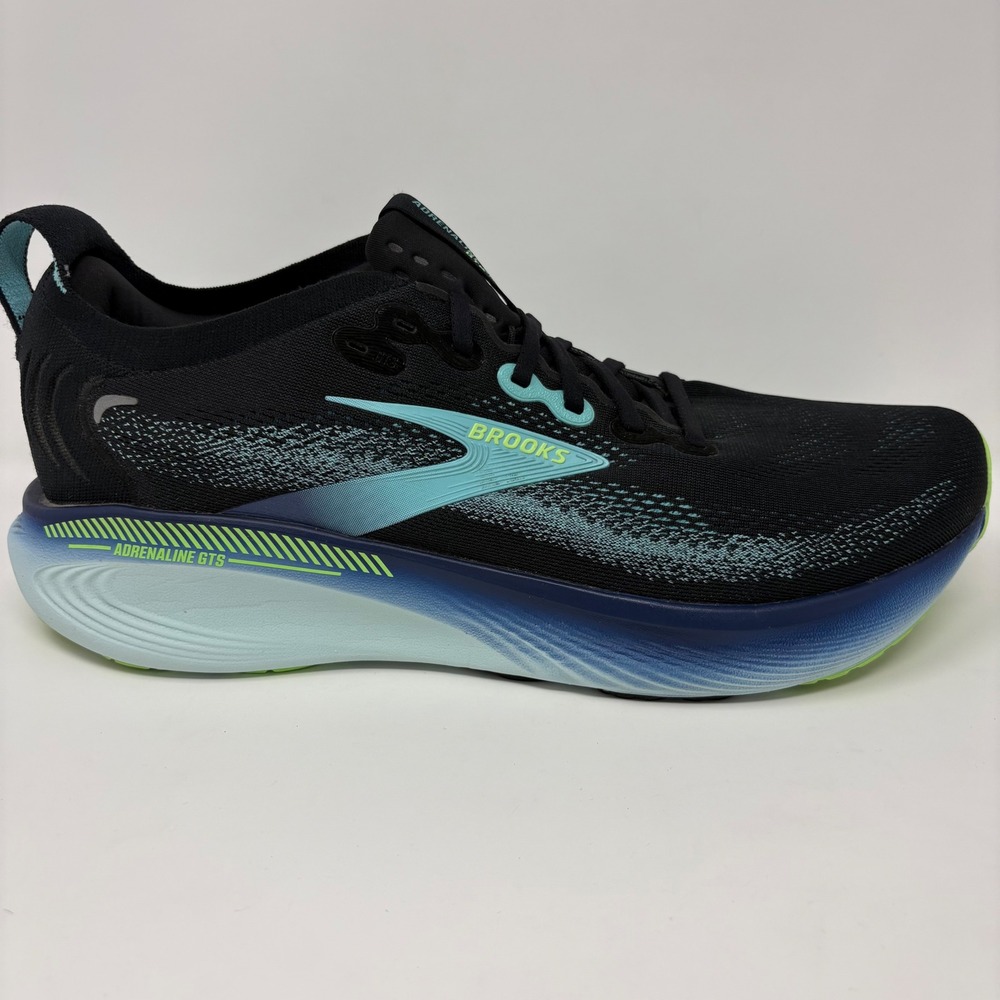 Brooks Adrenaline GTS 25 Mens Size 14 Black Blue Running Shoes (1104541D055)